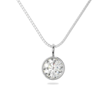 14K White Gold Moissanite Round Cut Bezel Pendant | 1.0 CTW or 2.0 CTW | Pendant Only Adora Fine Jewelry