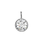 14K White Gold Moissanite Round Cut Bezel Pendant | 1.0 CTW or 2.0 CTW | Pendant Only Adora Fine Jewelry