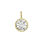 14K White Gold Moissanite Round Cut Bezel Pendant | 1.0 CTW or 2.0 CTW | Pendant Only Adora Fine Jewelry