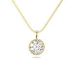 14K White Gold Moissanite Round Cut Bezel Pendant | 1.0 CTW or 2.0 CTW | Pendant Only Adora Fine Jewelry