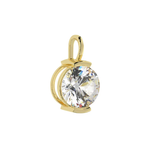 14K Solid Gold Moissanite Round Cut Half Bezel Pendant | 2.0 CTW | Pendant Only Adora Fine Jewelry
