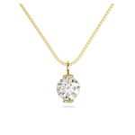 14K Solid Gold Moissanite Round Cut Half Bezel Pendant | 2.0 CTW | Pendant Only Adora Fine Jewelry