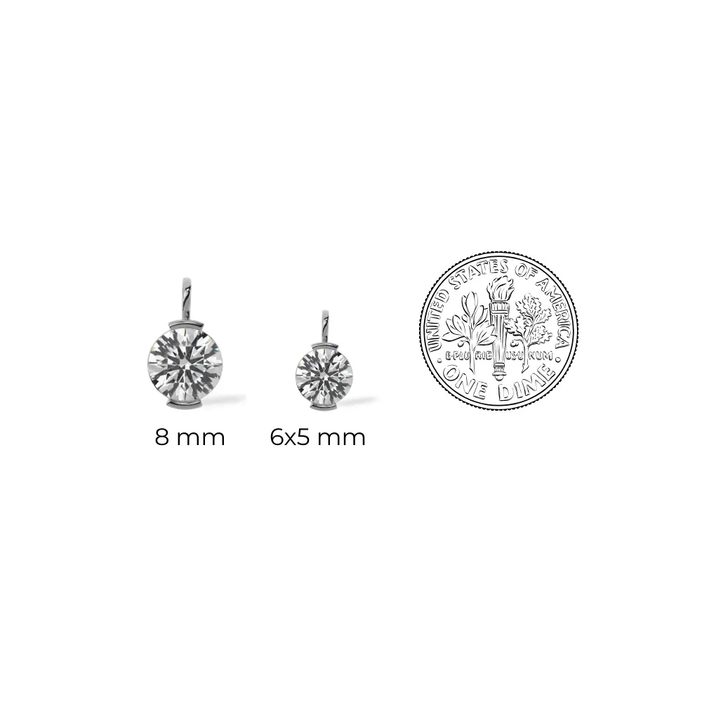 14K Solid Gold Moissanite Round Cut Half Bezel Pendant | 2.0 CTW | Pendant Only Adora Fine Jewelry