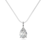 14K gold pear shape moissanite pendant necklace