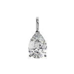 14K Solid Gold Moissanite Pear Shaped Pendant | 3-Prong | 1.0 CTW or 2.0 CTW | Pendant Only Adora Fine Jewelry