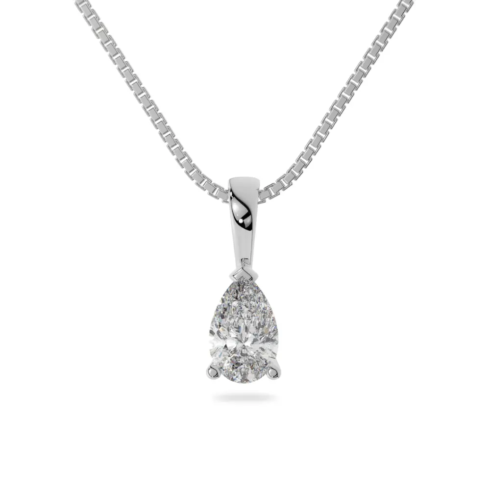 14K Solid Gold Moissanite Pear Shaped Pendant | 3-Prong | 1.0 CTW or 2.0 CTW | Pendant Only Adora Fine Jewelry