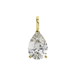 14K Solid Gold Moissanite Pear Shaped Pendant | 3-Prong | 1.0 CTW or 2.0 CTW | Pendant Only Adora Fine Jewelry