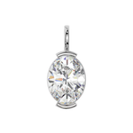 14K Solid Gold Moissanite Oval Shape Half Bezel Pendant | 9x7mm | 2.0 CTW | Pendant Only Adora Fine Jewelry