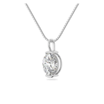 14K Solid Gold Moissanite Oval Shape Half Bezel Pendant | 9x7mm | 2.0 CTW | Pendant Only Adora Fine Jewelry