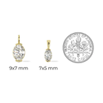 14K Solid Gold Moissanite Oval Shape Half Bezel Pendant | 9x7mm | 2.0 CTW | Pendant Only Adora Fine Jewelry