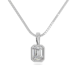 14K Solid Gold Moissanite Emerald Cut Bezel Pendant | 1.10 or 4.0 CTW | Pendant Only Adora Fine Jewelry