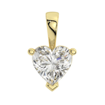 14K Solid Gold Moissanite Heart Cut Pendant Necklace | 3-Prong | 2 CTW | Pendant Only Adora Fine Jewelry