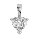 14K Solid Gold Moissanite Heart Cut Pendant Necklace | 3-Prong | 2 CTW | Pendant Only Adora Fine Jewelry