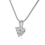 14K Solid Gold Moissanite Heart Cut Pendant Necklace | 3-Prong | 2 CTW | Pendant Only Adora Fine Jewelry