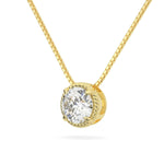 14k yellow gold round rope bezel slider moissanite pendant necklace side view, adora fine jewelry