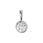 14K White Gold Moissanite Round Cut Bezel Pendant | 1.0 CTW or 2.0 CTW | Pendant Only Adora Fine Jewelry