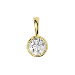 14K White Gold Moissanite Round Cut Bezel Pendant | 1.0 CTW or 2.0 CTW | Pendant Only Adora Fine Jewelry