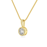14K White Gold Moissanite Round Cut Bezel Pendant | 1.0 CTW or 2.0 CTW | Pendant Only Adora Fine Jewelry
