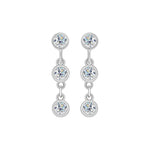3mm 0.6 CTW 14K Yellow Gold Plated Moissanite Round Cut Drop Earring | Push Back Post Adora Fine Jewelry