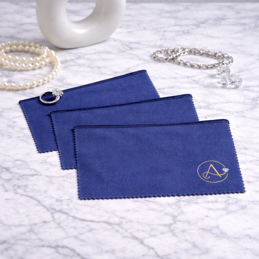 Adora Jewelry Polishing Cloth Set of 3 | 2-Layer Gold Silver Platinum Cleaner | Removes Tarnish | 7.5"x6" | Made in USA