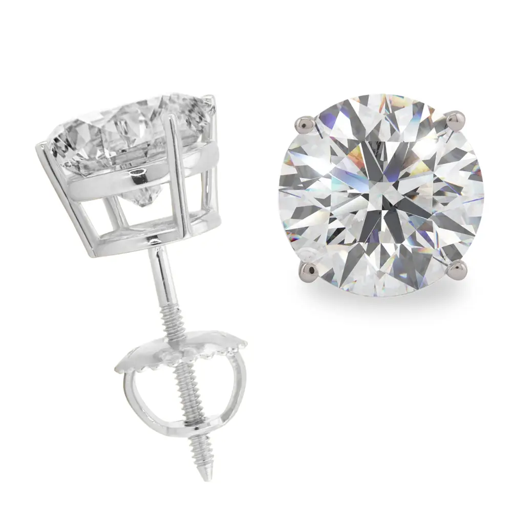 Gemstone Earrings White Gold Screw Back Earring Replacement CTW