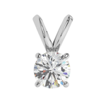14K Solid Gold Moissanite Round Cut Pendant | Rabbit Ear Bail | 0.5 or 3.0 CTW | Pendant Only Adora Fine Jewelry