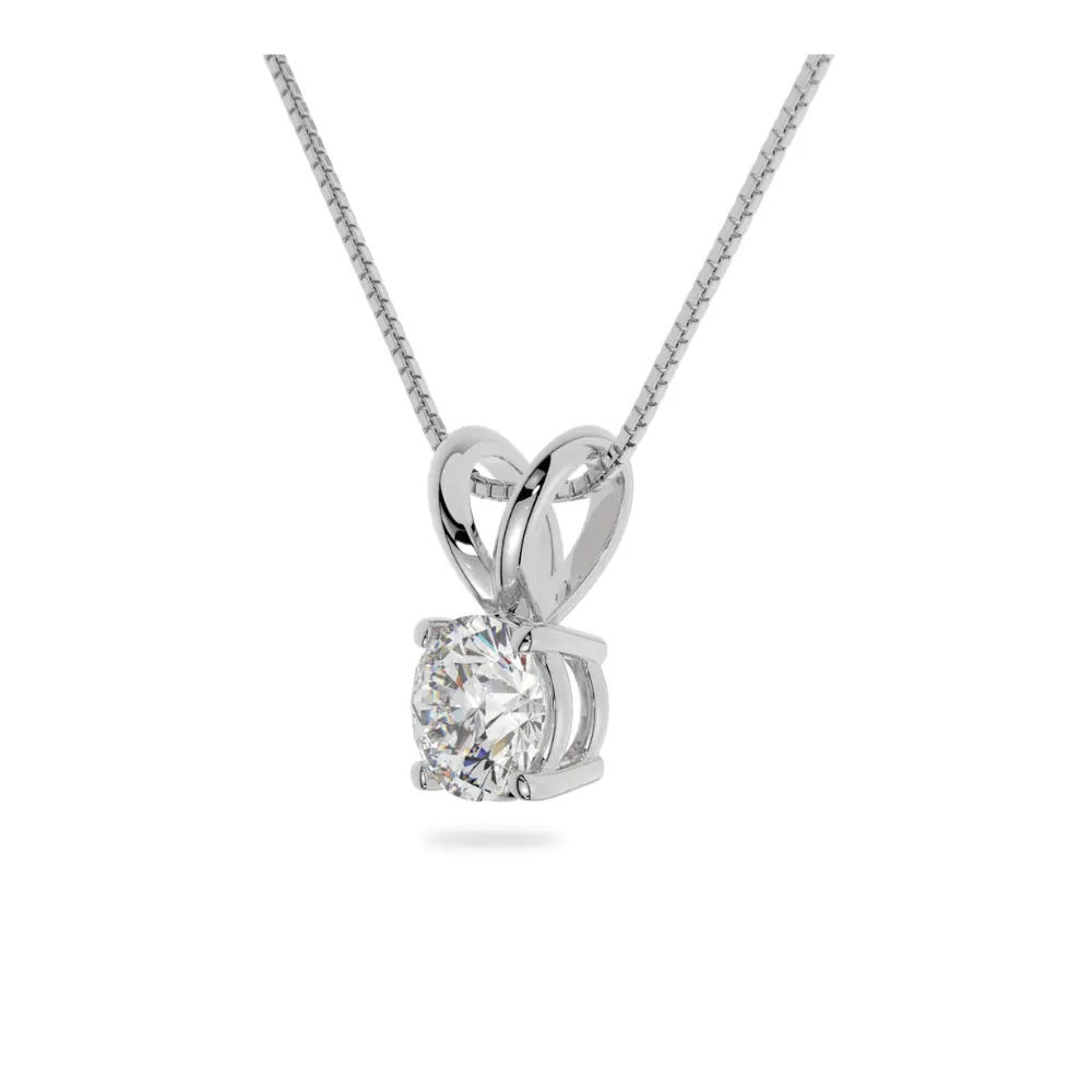 14K Solid Gold Moissanite Round Cut Pendant | Rabbit Ear Bail | 0.5 or 3.0 CTW | Pendant Only Adora Fine Jewelry