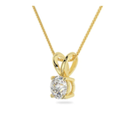 14K Solid Gold Moissanite Round Cut Pendant | Rabbit Ear Bail | 0.5 or 3.0 CTW | Pendant Only Adora Fine Jewelry