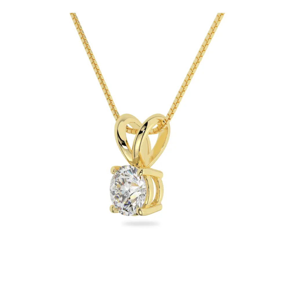 14K Solid Gold Moissanite Round Cut Pendant | Rabbit Ear Bail | 0.5 or 3.0 CTW | Pendant Only Adora Fine Jewelry