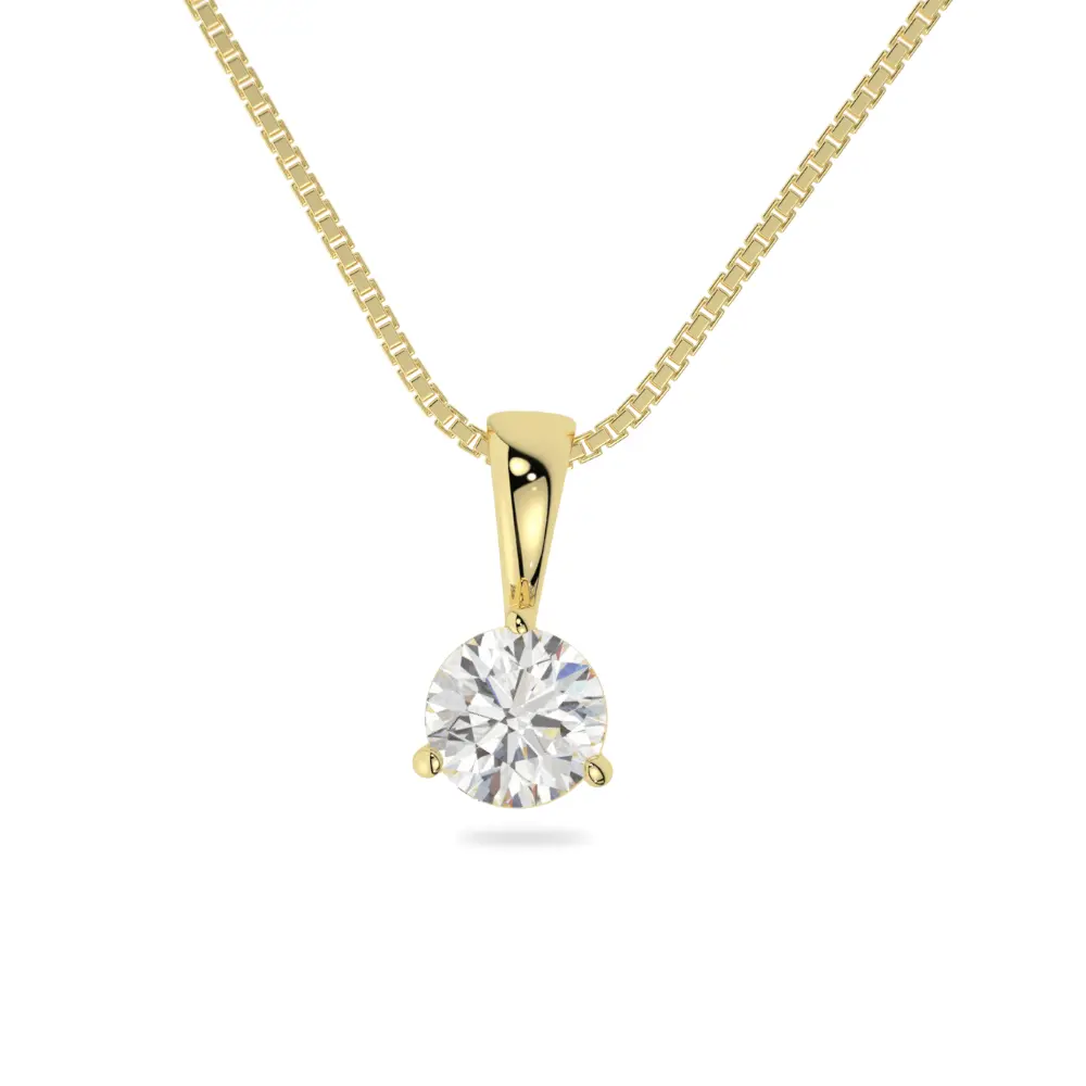 14K Solid Gold Moissanite Round Cut Pendant | 3-Prong | 0.75 CTW | Pendant Only Adora Fine Jewelry
