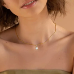 14K White Gold Moissanite Round Cut Bezel Pendant | 1.0 CTW or 2.0 CTW | Pendant Only Adora Fine Jewelry