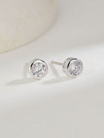 Diamond Bezel Stud Earring White Gold