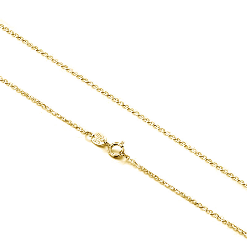 Cable Chain Necklace | 16 or 18 Inch Length | 1. 2 mm Thick | 925 Sterling Silver or 18K Yellow Gold Plated - Adora Fine Jewelry