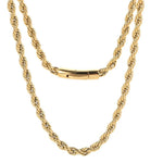 18K Gold 6mm Rope Link Chain Necklace 