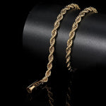 18K Gold 6mm Rope Link Chain Necklace 22" Length Styling 1