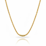 18K Gold 6mm Rolo Link Chain Necklace  white background