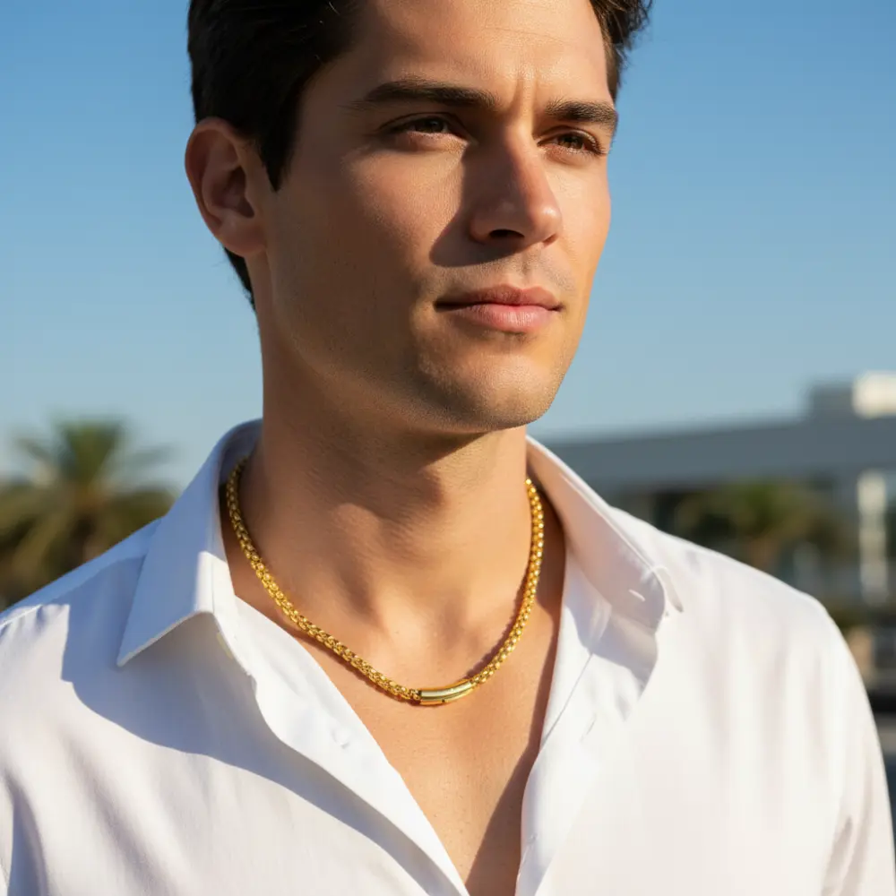 18K Gold Rolo Link Chain Necklace 6mm | 22" Length | Barrel Push-Button Clasp Adora Fine Jewelry