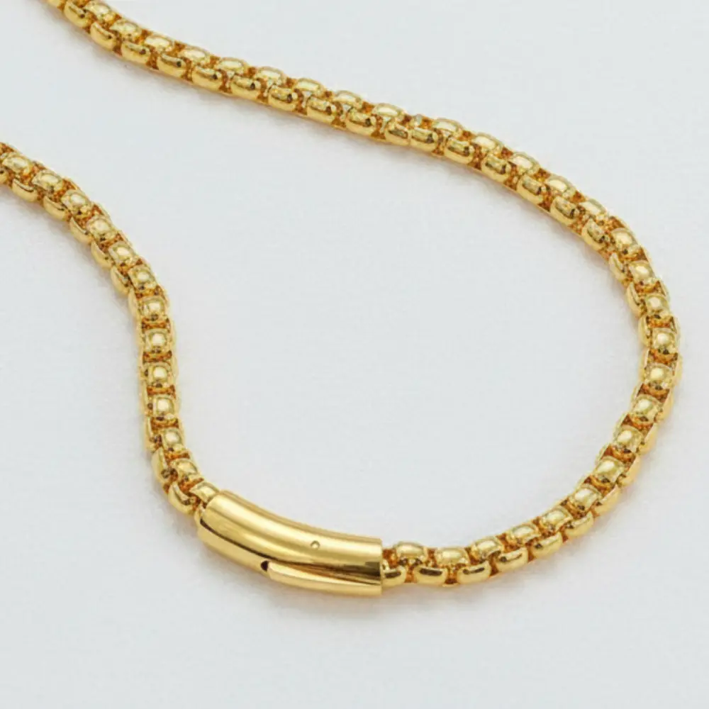 18K Gold 6mm Rolo Link Chain Necklace 