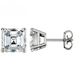 SS Asscher 4 Prong Push Back White 1