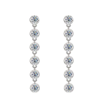 3mm 1.25 CTW 925 Sterling Silver Moissante Dangle Earring | Push Back Post Adora Fine Jewelry