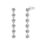 3mm 1.25 CTW 925 Sterling Silver Moissante Dangle Earring | Push Back Post Adora Fine Jewelry