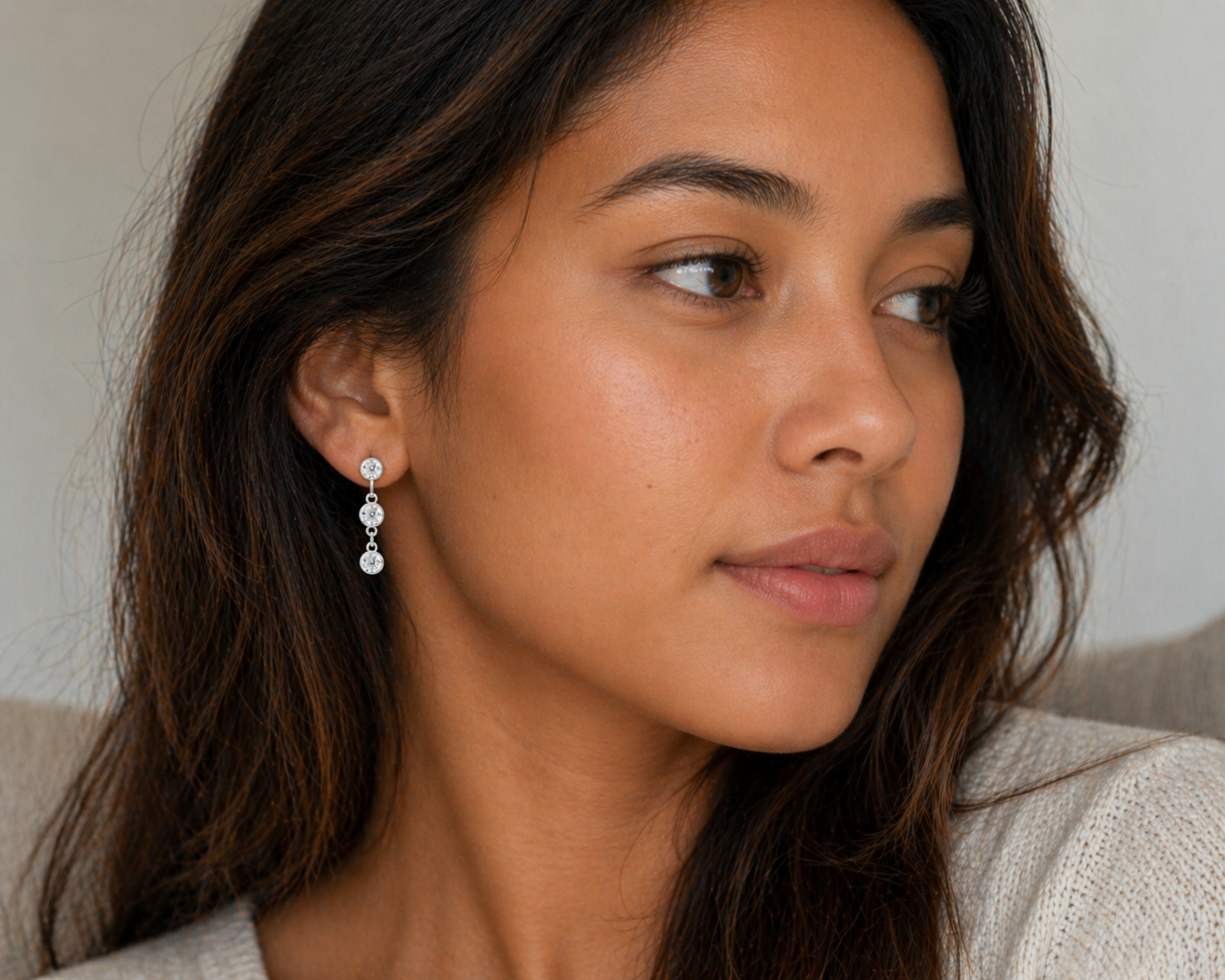 3mm 0.6 CTW 14K Yellow Gold Plated Moissanite Round Cut Drop Earring | Push Back Post