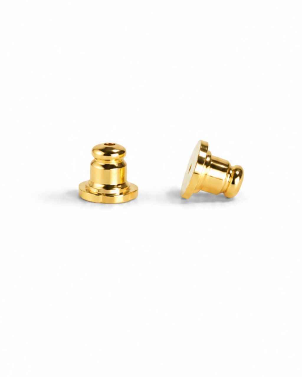 Universal Earring Backs Replacement - Stainless Steel Saucer Shape - 14K Gold or Rhodium Plated