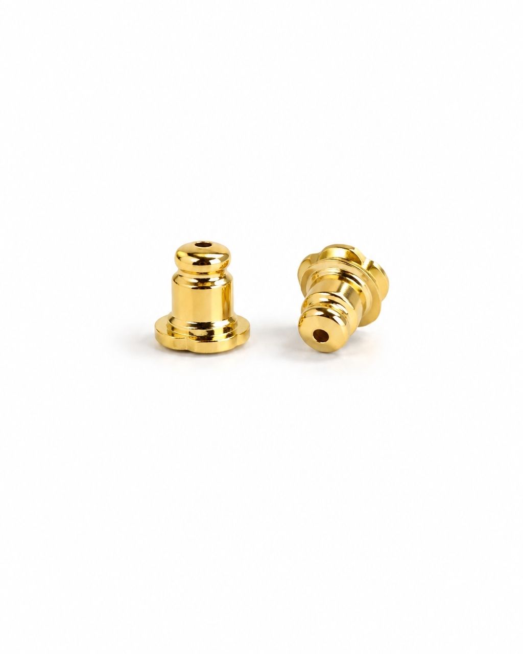 Universal Earring Backs Replacement - Stainless Steel Saucer Shape - 14K Gold or Rhodium Plated