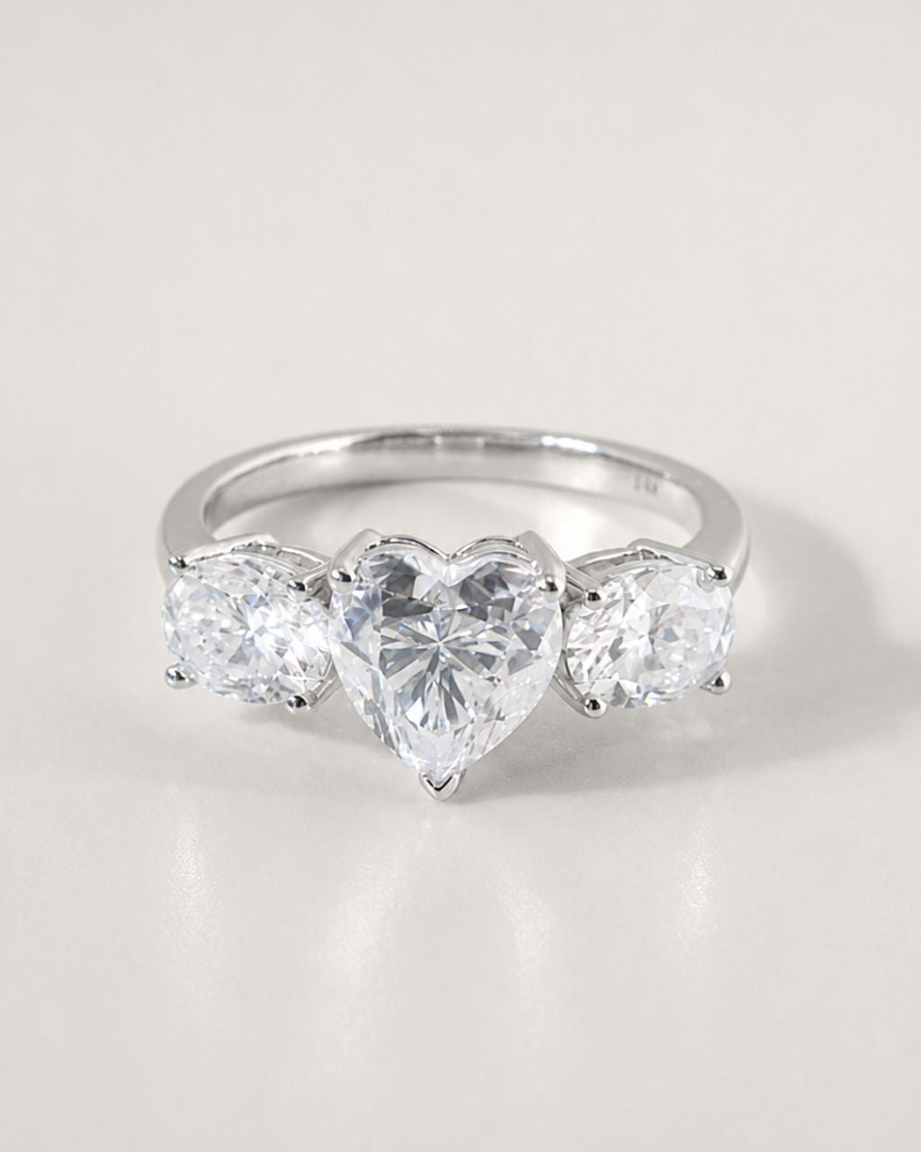 Two Souls One Heart - Heart Moissanite Engagement Ring - 14K Gold