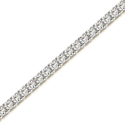Tennis Bracelet | Moissanite | 4.0 mm | Square Setting | 7.0 Inches | 925 Sterling Silver with Platinum Plating or 24K Gold Plating - Adora Fine Jewelry