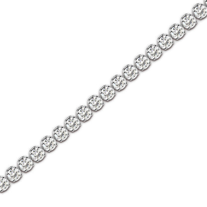 Tennis Bracelet | Moissanite | 4.0 mm | Round Setting | 7.0 Inches | 925 Sterling Silver with Platinum Plating or 24K Gold Plating - Adora Fine Jewelry
