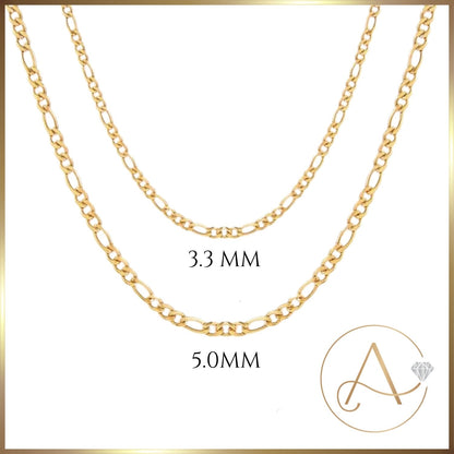 Figaro Chain Necklace | 925 Sterling Silver or 18K Yellow Gold Plated - Adora Fine Jewelry