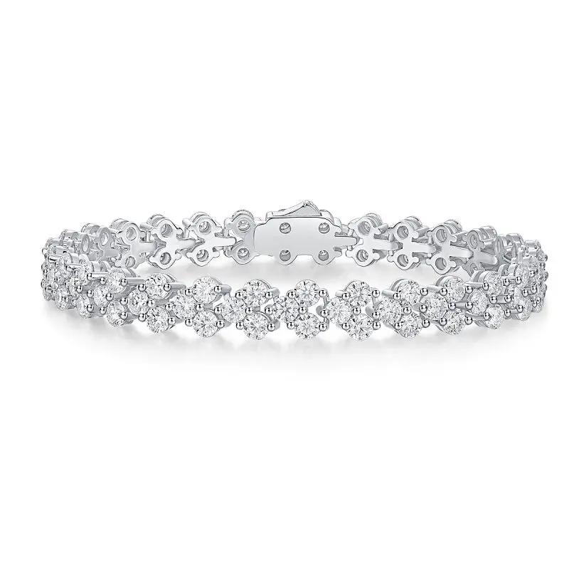 3mm 9 CTW Moissanite Tennis Bracelet - 14K Yellow Gold Plated over 925 Sterling Silver Adora Fine Jewelry