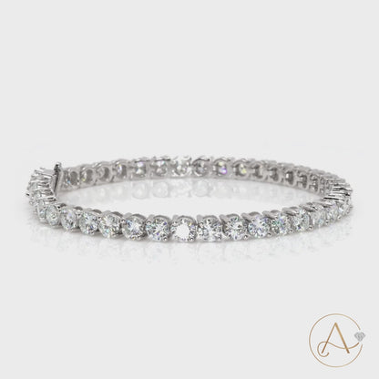 Lab Grown Moissanite Classic Tennis Bracelet | 4.0mm | Round Cut | 2 Prong Setting | 7.0 Inches